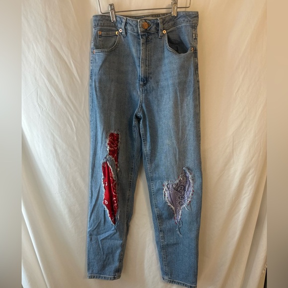 ASOS Denim Bandana Patchwork Jeans - Picture 1 of 6